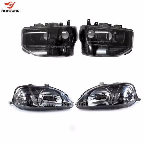 Molde automotivo personalizado da lente do molde da tampa da lâmpada das peças de automóvel plásticas da modelação por injeção da luz principal automotivo